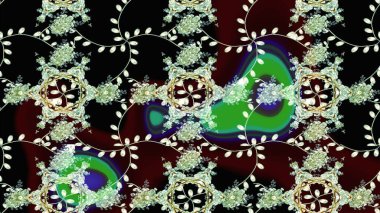 Renkli Bahar Teması eskiz kalıbı. Süslü kumaş deseni. Raster illüstrasyonundaki çiçek desenli çizim. Düz Çiçek Elementleri Tasarımı.