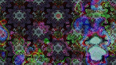 Moda baskıları için zarif bir şablon. Küçük renkli çiçekler. Siyah çiçekli bahar çiçekleri. Motley illüstrasyonu. Küçük çiçekte şirin desenler.