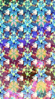 Klasik taslak çizimi. Raster çiçek izi. Çiçek mavisi çizim deseni.