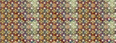 Raster illüstrasyonu. Kahverengi renkli Asya tekstili. Çiçek desenini çiz.