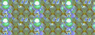 Küçük çiçekteki sevimli çiçek deseni. Varicologreen Raster çizimi. Birçok yeşil soyut çiçekli tropikal çizim deseni.