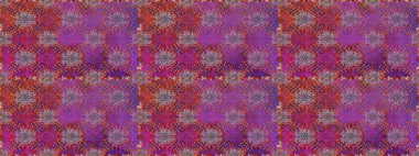 Elle boyanmış suluboya, dikişsiz çiçekler ve bitkiler. Mor ve kırmızı renkte çiçekler.