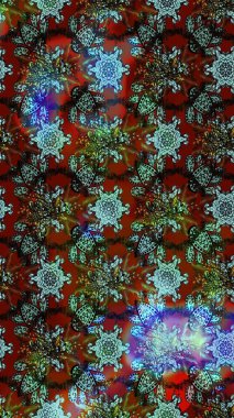 Kahverengi ve mavi çiçekli eskiz deseni, suluboya çiçek deseni, sevimli çiçek, duvar kağıdı, kart veya kumaş için fayanslı. Raster - stok.