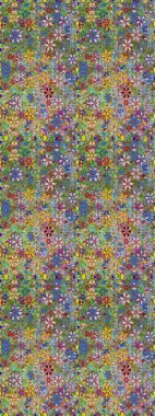 Çiçeksiz desenli arka plan. Düz Çiçek Elementleri Tasarım Raster illüstrasyonu. Renkli Bahar Temalı Kusursuz Arkaplan. Yeşil renkte çiçekler.