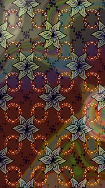 Kahverengi renkli çiçekler. Elle boyanmış suluboya resim çizimi çiçekler ve bitkiler.