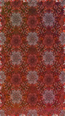 Sevimli çiçek raster deseni. Düz Çiçek Elementleri Tasarımı. Renkli Yaz Temalı Kusursuz Arkaplan. Modaya uygun kumaş deseni.