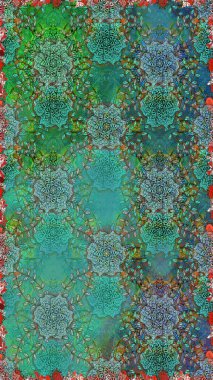 Renkli Bahar Temalı Kusursuz Arkaplan. Şirin çiçek elementleri. Düz Çiçek Elementleri Tasarımı. Raster illüstrasyonu. Kusursuz desenli. Moda desenli..