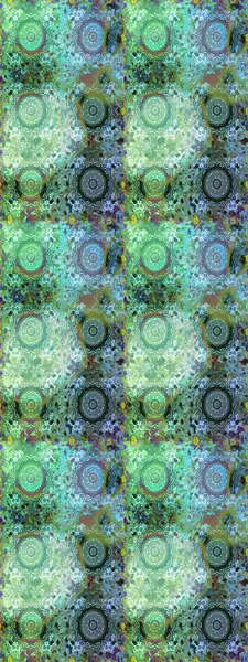 Çizgi sanatı tasarım şablonu için kusursuz sınır. Altın desenli çiçek dekoru. Davetiyeler, kartlar, web sayfası için Raster illüstrasyon. Yeşil renklerdeki altın element. Doğu tarzı ögesi.