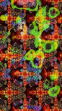 Çiçek deseni. Flower eskiz arka planı. Raster illüstrasyonu. Şatafatlı bahar bahçesi dokusu.