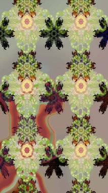 Gömlek baskısı için çiçek boyası. Çiçek desenli eskiz. Tarafsız ve gri renkte çiçekler.