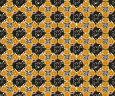 Renkli Yaz Temalı eskiz kalıbı. Düz Çiçek Elementleri Tasarımı. Çiçekli eskiz çizimi. Kahverengi renkte çiçekler.