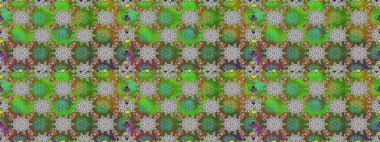 Kusursuz çiçek deseni duvar kâğıdı olarak kullanılabilir. Yeşil ve gri renkli çiçekler. Raster illüstrasyonu.