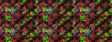 Çiçekli eskiz deseni. El çizimi. Suluboya çizimi. Siyah renkte çiçekler.