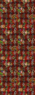 Kahverengi ve kırmızı renkte çiçekler. Çiçekli eskiz deseni. El çizimi. Suluboya çizimi.