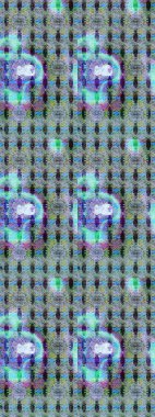 Çiçeksel çizim kalıbının yansıması. Vadinin mavi renkli çiçekleri.