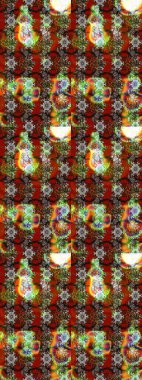 Raster illüstrasyonu. Çiçekli, yapraklı, çiçek desenli eskiz. El çizimi.