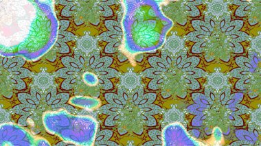 Çizgi çizimi kalıbı. Şirin çiçekler. Raster Moda kumaş deseni.