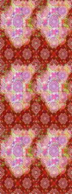 Çiçekli karalama şeklinde Raster çiçek deseni. Kırmızı ve nötr renklerde çiçekler. Yumuşak, yaz çiçekli arka plan.