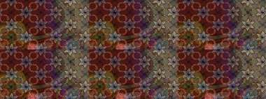 Yumuşak, bahar çiçekli arka plan. Çiçekli karalama şeklinde Raster çiçek deseni. Kahverengi renkte çiçekler.