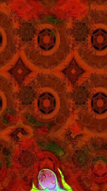 Suluboya çizim kalıbı. Çiçekler suluboya tarzında kahverengi ve kırmızı renklerde. Çiçek izi.