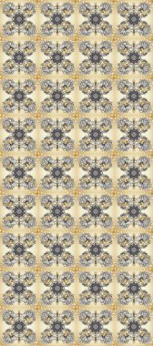 Süslü dantel iz sürücü. Arap dekoru bej, gri ve nötr renklerde. Çiçekli süslemeli, pürüzsüz bir desen. Duvar kâğıdı için altın süslü bir illüstrasyon. Doğu tarzında vintage tasarım ögesi