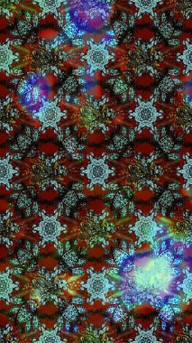 Çiçekler suluboya tarzında mavi, kahverengi ve kırmızı renklerde. Raster illüstrasyonunda çiçek deseni çizimi.