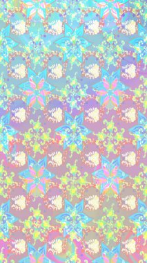 Raster suluboya çiçek deseni, narin çiçekler, tarafsız çiçekler, tebrik kartı şablonu. Güzel kumaş deseni.