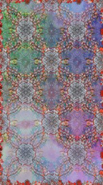 Nazikçe, güzel çiçek arkaplanı. Çiçekli karalama şeklinde Raster çiçek deseni. Tarafsız ve gri renkte çiçekler.