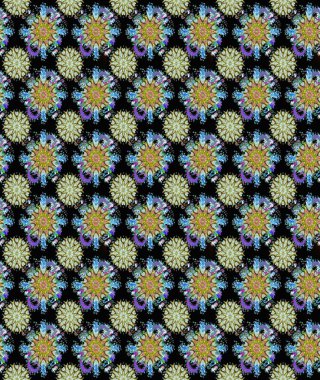 Raster illüstrasyonu. Siyah ve nötr renklerde çiçekler. Tropik, dikişsiz çiçek deseni..