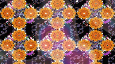 Etnik Mandala havlusu. Raster Henna tarzı. Kusursuz süs izi. Sınır Kızılderili çiçekli paisley patten. Tebrik kartı arkaplanı, boyama kitabı, arkaplan, tekstil için kullanılabilir.