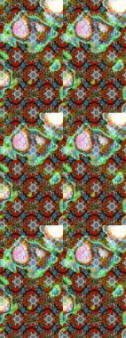 Parmak izi, kumaş, duvar kâğıdı, tekstil için raster dokusu. Renkli grunge soyut arka planda colokahverengi, yeşil ve nötr çiçeklerle gelişir. Nakış desenli çiçek deseni..