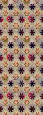 Raster illüstrasyonu. Patlayan çiçekler soyut olarak yerleştirilmiş. Raster deseni. Bej renklerde bahar çiçekleri..