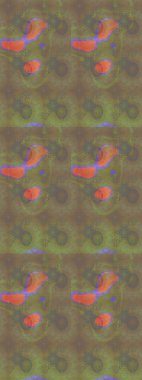 Kahverengi ve bej renklerde. Raster illüstrasyonu. Çiçekli güzel suluboya desen.