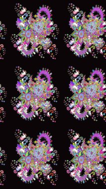 Çiçek desenli eskiz. Gömlek baskısı için çiçek boyası. Siyah renkte çiçekler.