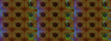 Kahverengi renkli çiçekler. Raster illüstrasyonunda çiçek deseni çizimi.