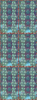 Küçük çiçekteki sevimli çiçek deseni. Yumuşak, yaz çiçekleri mavi ve yeşil renklerde. Raster illüstrasyonu. Raster deseni.