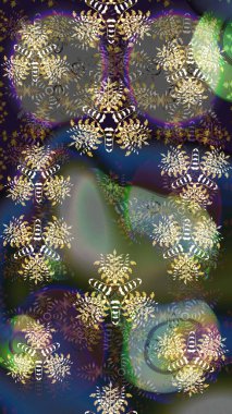 Raster. Gri renkli güzel çiçekli çizim deseni, suluboya çiçek deseni, duvar kağıdı, kart veya kumaş için fayanslı..