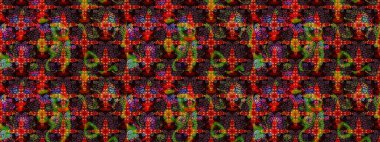 Nazikçe, güzel çiçek arkaplanı. Çiçekli karalama şeklinde Raster çiçek deseni. Kahverengi renkte çiçekler.