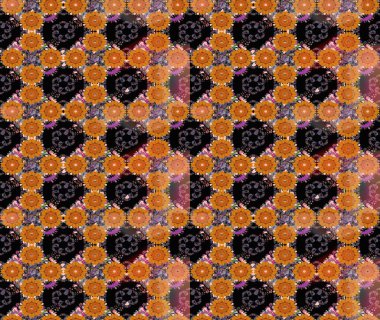 Turuncu renkli çiçekler. Çiçekli karalama şeklinde Raster çiçek deseni. Yumuşak, yaz çiçekli arka plan.