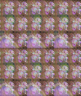 Kahverengi renklerde. Raster illüstrasyonu. Kahverengi renkte kahverengi papatya deseni.