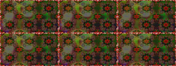 Raster düz çiçekleri pürüzsüz desen. Kahverengi ve yeşil renkli çiçekler. Tasarım hediye paketi, tebrik kartları, posterler ve afiş tasarımı.