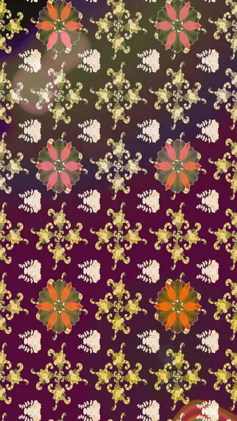 Yumuşak, yaz çiçekli arka plan. Çiçekli karalama şeklinde Raster çiçek deseni. Mor renkte çiçekler.