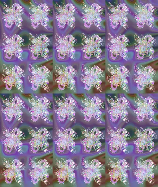 Suluboya elle çizilmiş çiçek desenli eskiz deseni. Parlak renkli fantezi çiçekleri, yapraklar, tarafsız renklerde tomurcuklar.