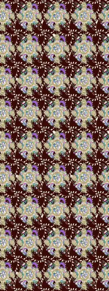 Bir sürü kahverengi ve soyut çiçekli tropik eskiz deseni. Varicolobrown Raster çizimi. Küçük çiçekte sevimli çiçek deseni var..