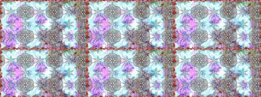 Raster illüstrasyonu. Tarafsız ve gri renklerde güzel bir tekstil. Çiçeklerle suluboya desenleri.