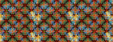 Küçük çiçekli şirin bir desen. Çiçek ve yapraklı çiçek deseni. Raster illüstrasyonu.