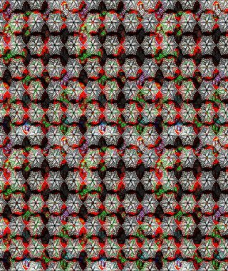 Suluboya elle çizilmiş çiçek desenli eskiz deseni. Parlak renkli fantezi çiçekleri, yapraklar, siyah renkli tomurcuklar.