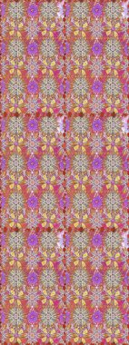 Raster illüstrasyonunda kusursuz çiçek deseni. Tarafsız ve kahverengi renkte çiçekler.