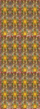 Eski usul küçük çiçekli şirin bir eskiz deseni. Moda arka planında parlak buketler. Raster illüstrasyonu. Kumaş, duvar kâğıdı ve kağıda yazdırmak için gelişen arkaplan.