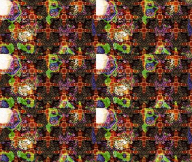 Düz Çiçek Elementleri Tasarımı. Renkli Yaz Temalı eskiz kalıbı. Çiçekli eskiz çizimi. Kahverengi renkte çiçekler.